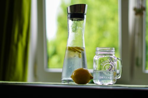jug of lemon water